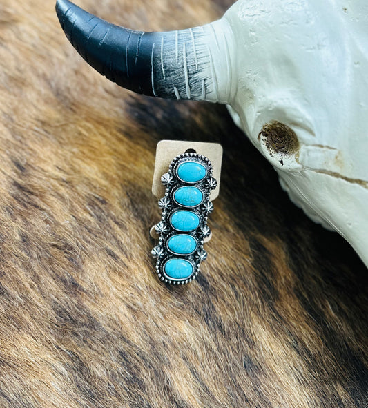 Cosmic Turquoise Oversized Cuff Ring