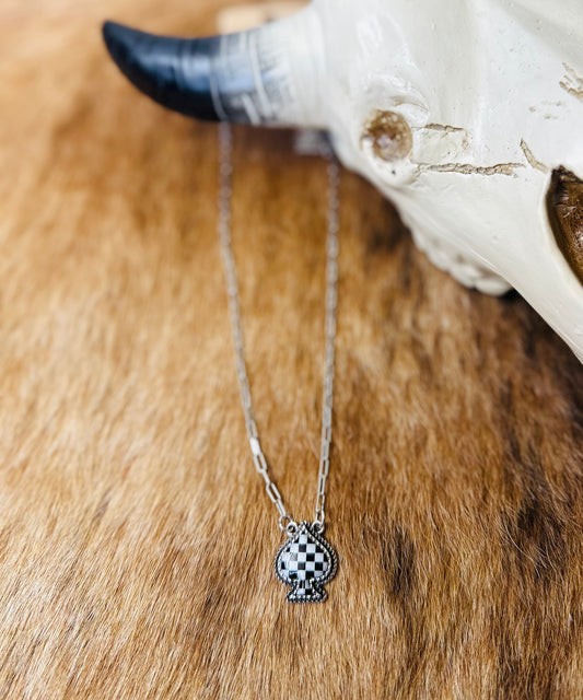 Checkered Spade Necklace