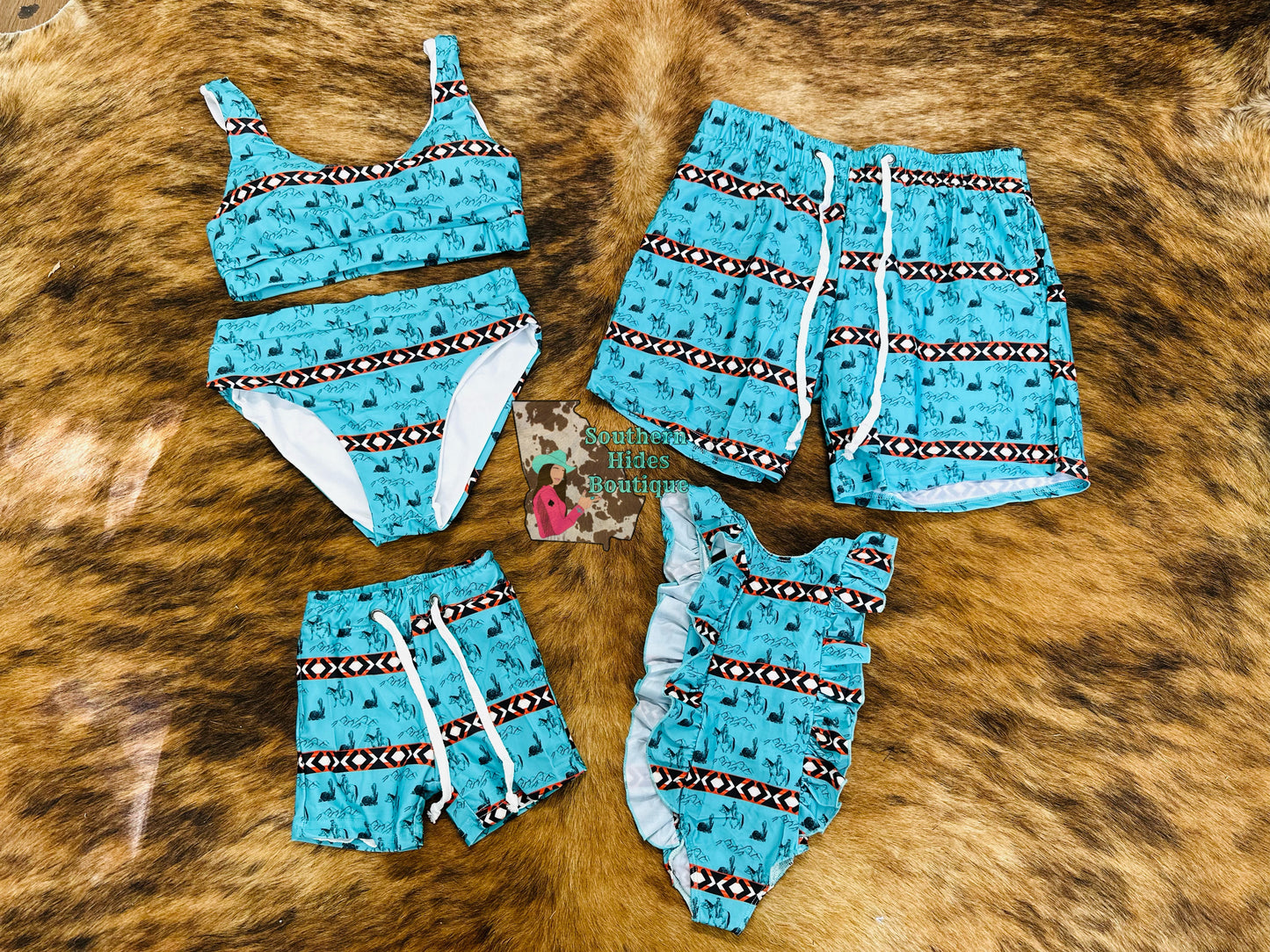 Desert Cowboy Boy’s Swim Trunks