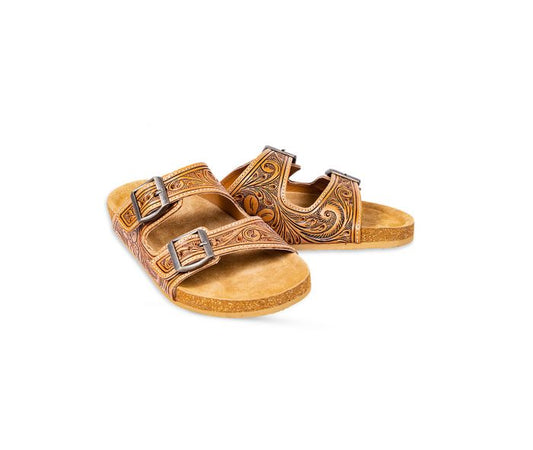 Tooled Leather Sandals